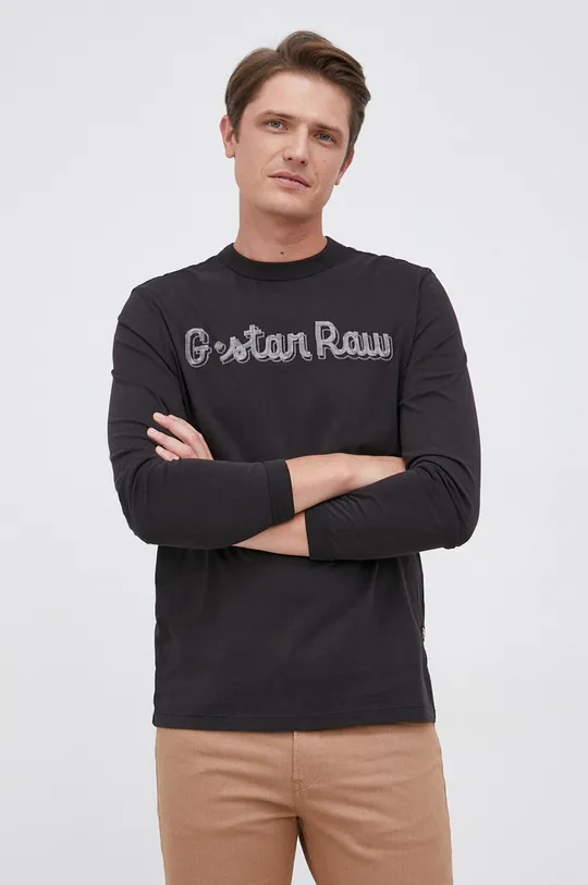 μαύρο Βαμβακερό πουκάμισο με μακριά μανίκια G-Star Raw Ανδρικά