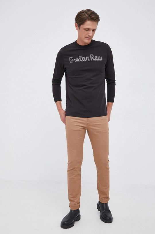 G-Star Raw Longsleeve bawełniany D20387.336 czarny