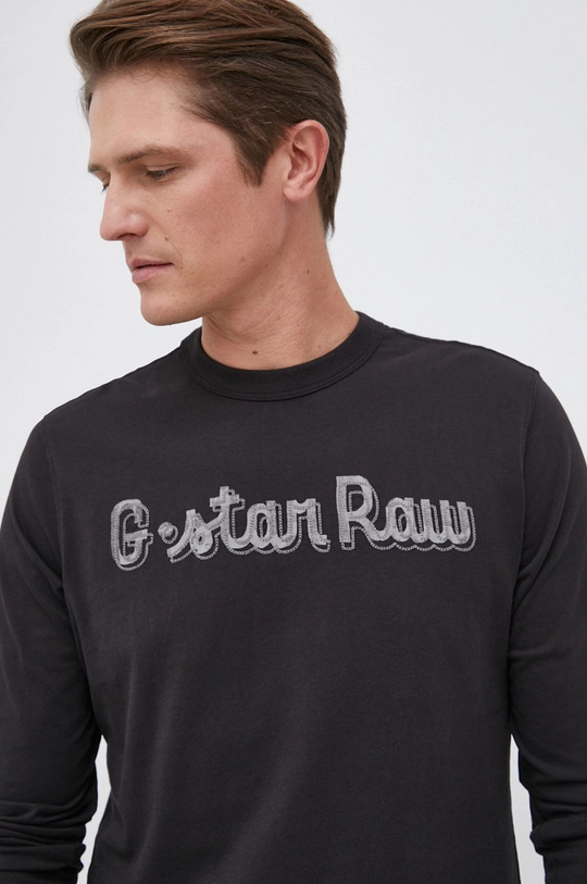 czarny G-Star Raw Longsleeve bawełniany D20387.336