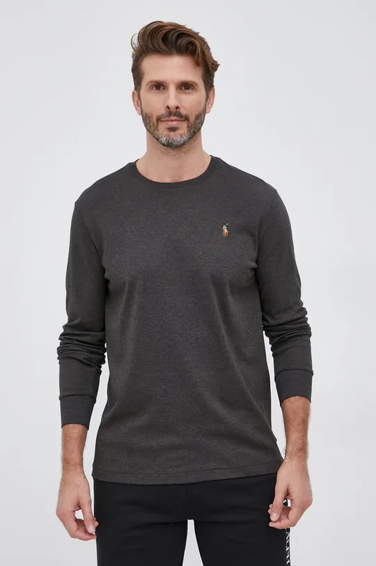 szary Polo Ralph Lauren Longsleeve bawełniany 710760121015 Męski