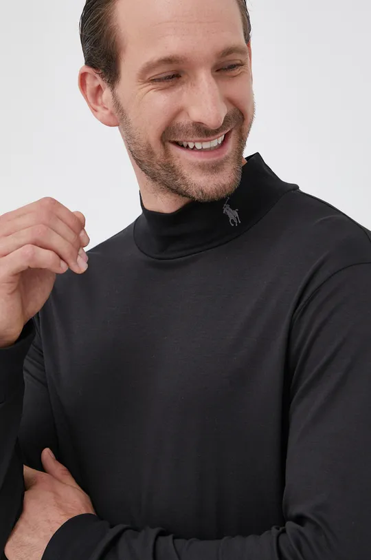 čierna Polo Ralph Lauren - Bavlnené tričko s dlhým rukávom