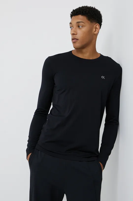 čierna Tričko s dlhým rukávom Calvin Klein Performance Pánsky