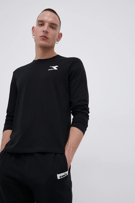 czarny Diadora Longsleeve bawełniany Męski