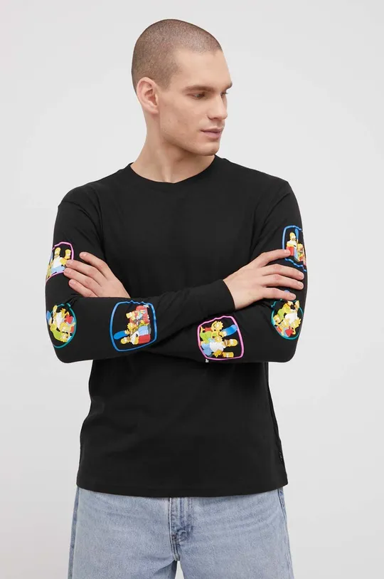 Bavlnené tričko s dlhým rukávom Billabong Simpsons čierna