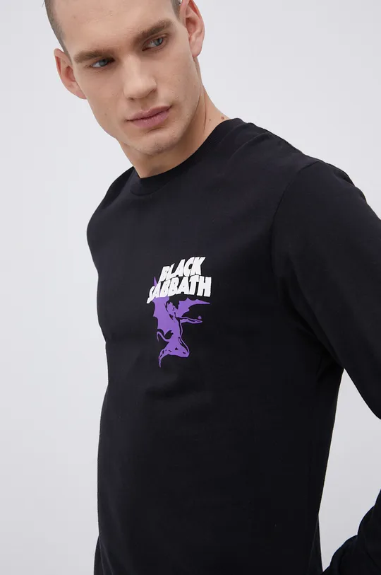 μαύρο Βαμβακερό πουκάμισο με μακριά μανίκια Dc X Black Sabbath Ανδρικά