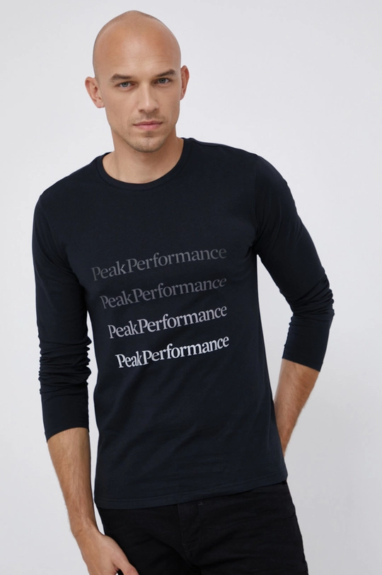 Peak Performance Longsleeve bawełniany czarny