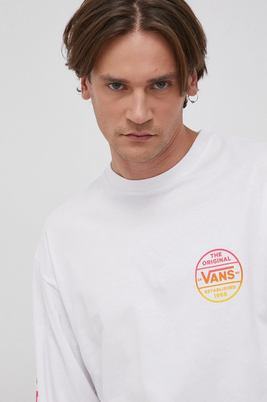 biały Vans Longsleeve bawełniany