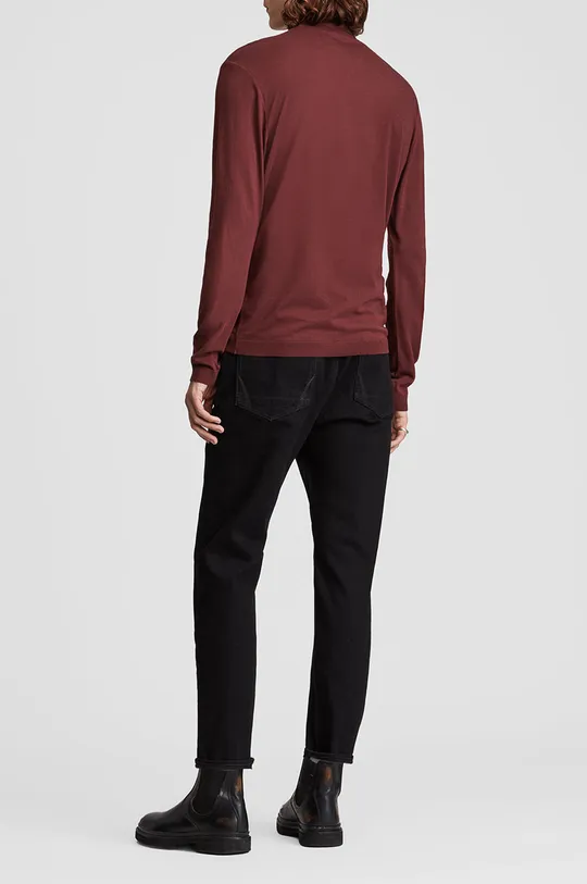 bordowy AllSaints Longsleeve PARLOUR LS ROLL NECK