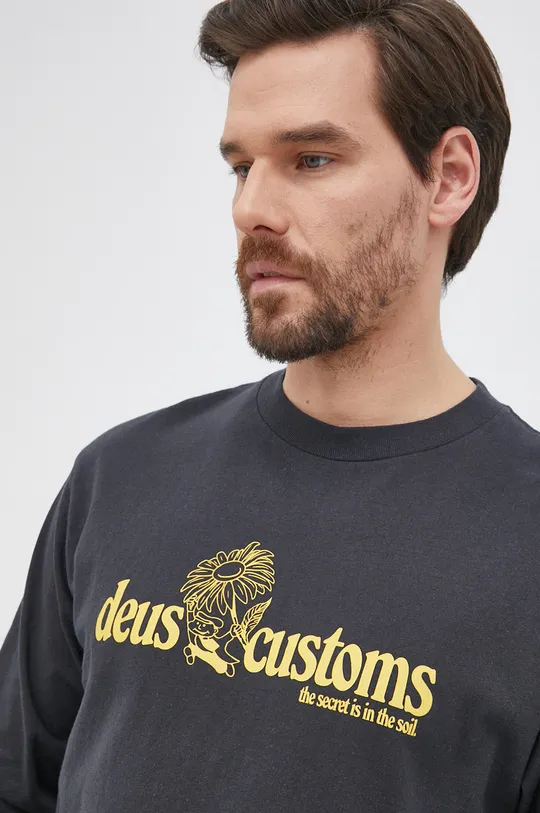sivá Bavlnené tričko s dlhým rukávom Deus Ex Machina