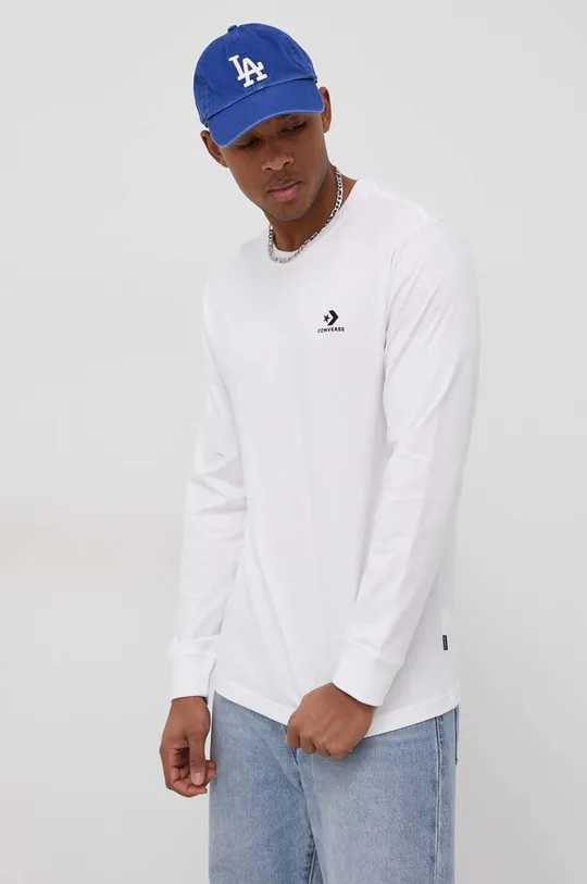 Βαμβακερό πουκάμισο με μακριά μανίκια Converse λευκό
