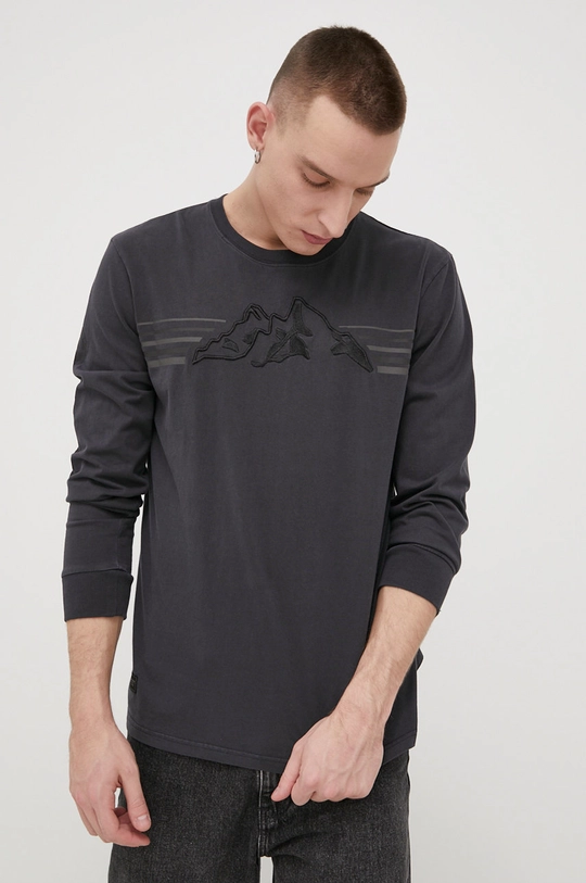 szary Superdry Longsleeve bawełniany Męski