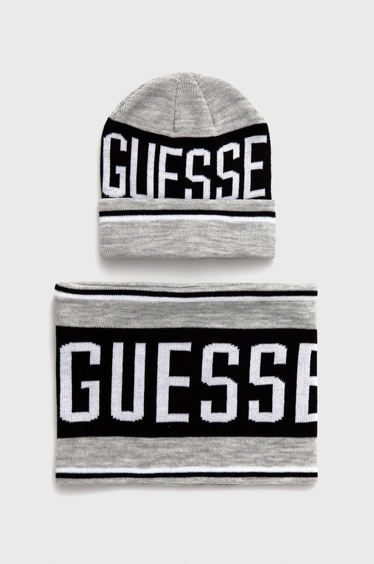 γκρί Παιδικός σκούφος και κολλάρο λαιμού Guess Για αγόρια