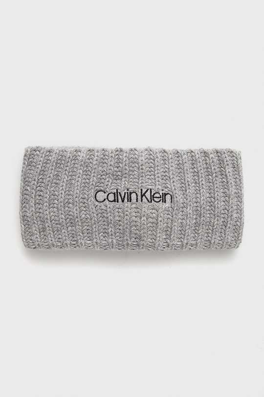 szary Calvin Klein Opaska z domieszką wełny Damski