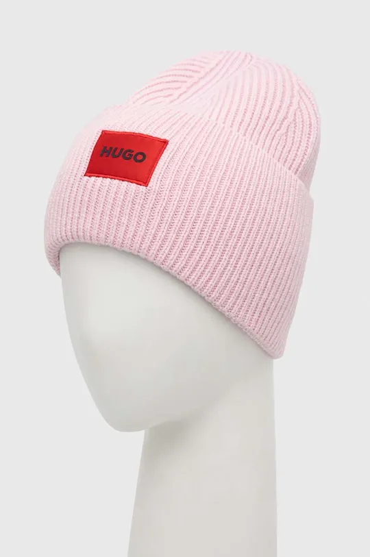 Вовняна шапка HUGO рожевий