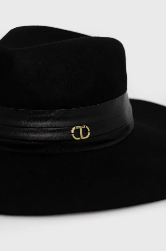 Вовняний капелюх Twinset чорний