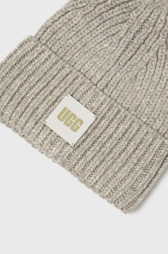 gray UGG wool blend beanie and scarf