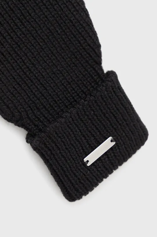 Μάλλινα γάντια Woolrich μαύρο