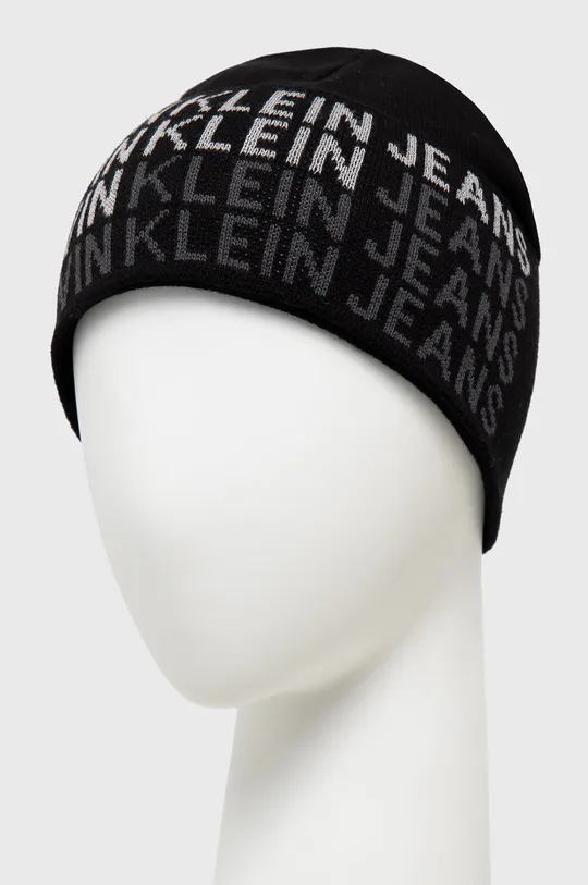 Σκούφος και κασκόλ Calvin Klein Jeans μαύρο