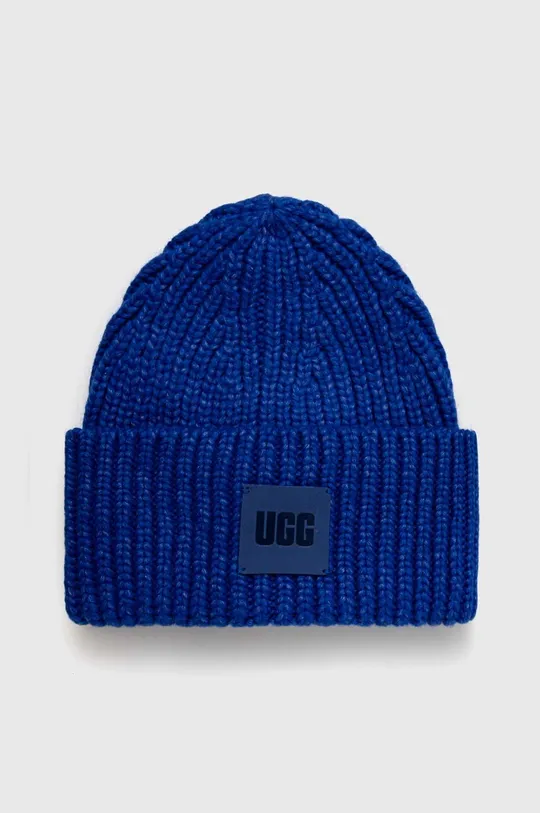 niebieski UGG czapka z domieszką wełny Męski