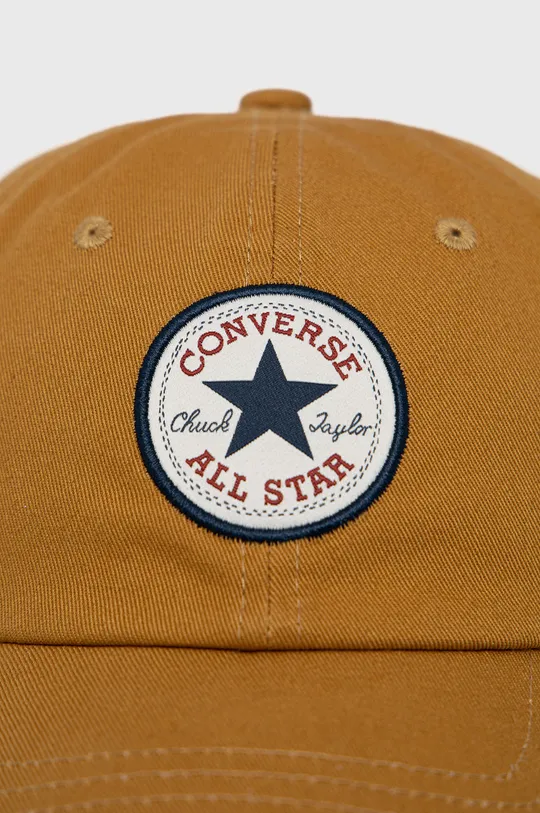 Βαμβακερό καπέλο Converse καφέ