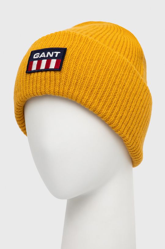 Vlněná čepice Gant hořčicová