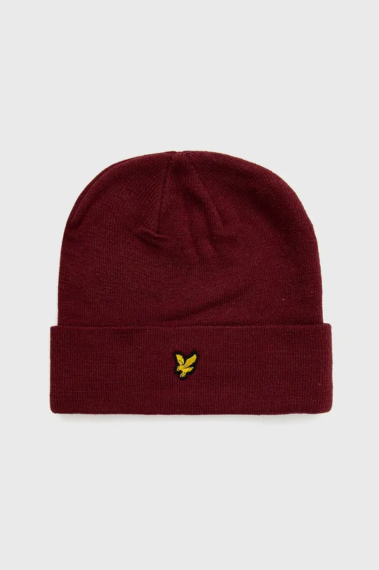 bordowy Lyle & Scott Czapka Unisex