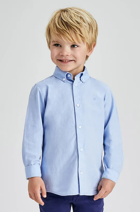 μπλε Παιδικό βαμβακερό πουκάμισο Mayoral Για αγόρια