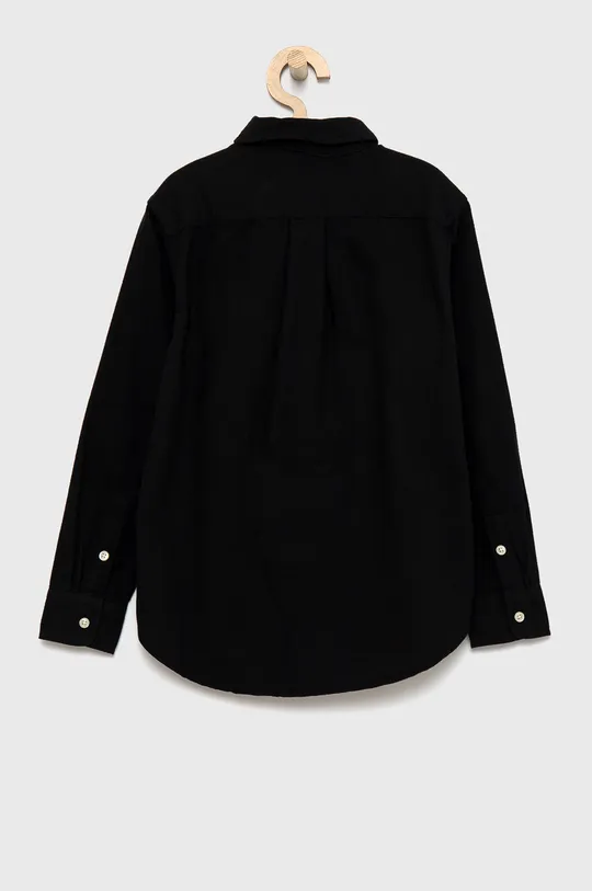 Παιδικό βαμβακερό πουκάμισο Polo Ralph Lauren μαύρο