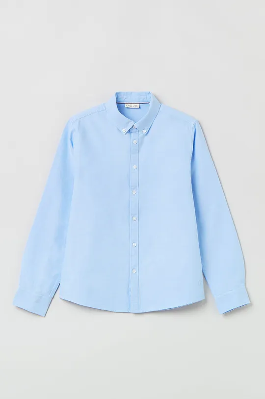 μπλε Παιδικό βαμβακερό πουκάμισο OVS Για αγόρια