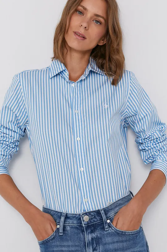 modrá Bavlnená košeľa Polo Ralph Lauren Dámsky