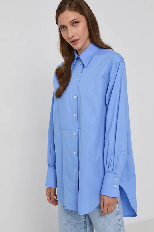 μπλε Βαμβακερό πουκάμισο Victoria Victoria Beckham