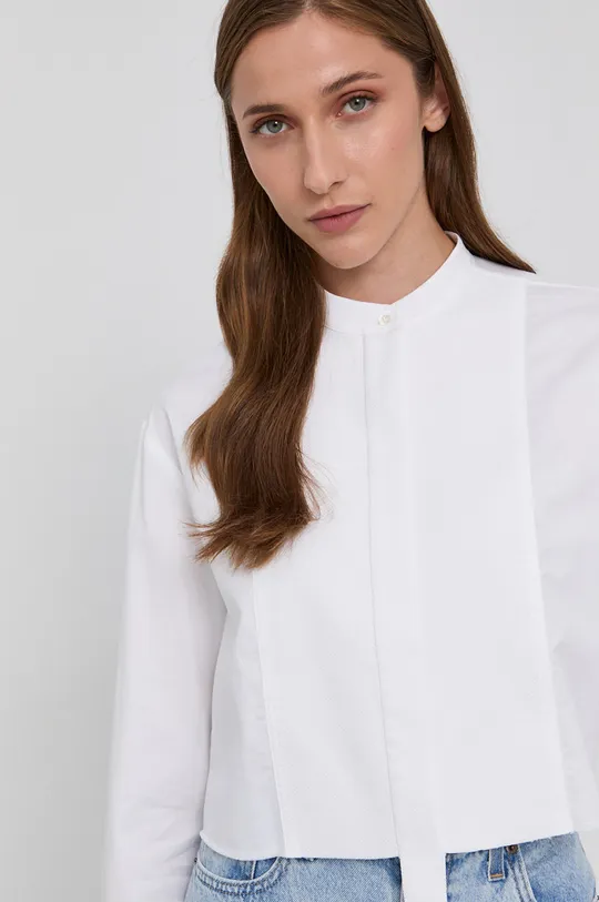 biela Bavlnená košeľa Victoria Victoria Beckham
