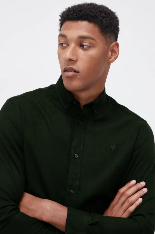 πράσινο Βαμβακερό πουκάμισο Premium by Jack&Jones Ανδρικά