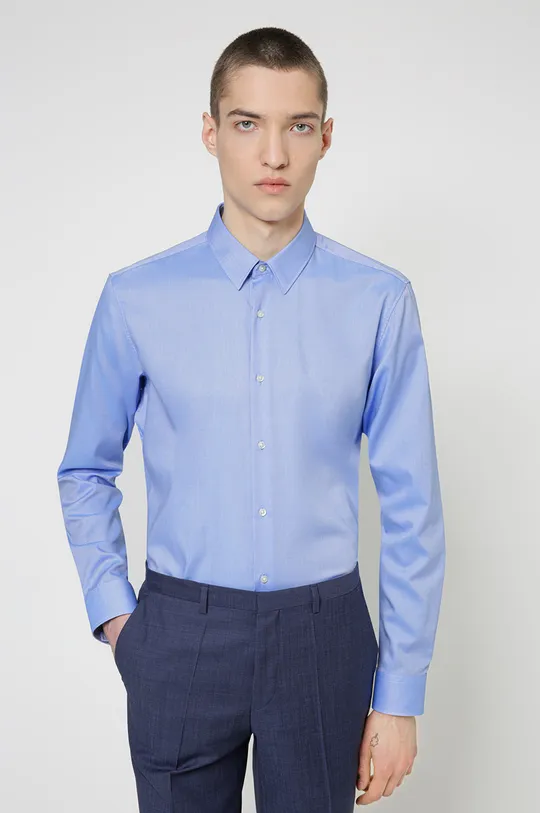 modrá Bavlnená košeľa Hugo Pánsky