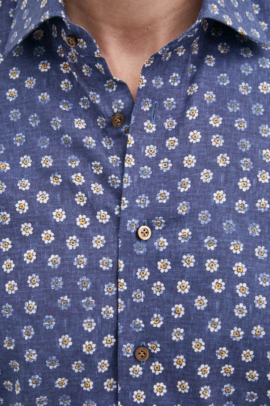 Βαμβακερό πουκάμισο Emanuel Berg σκούρο μπλε