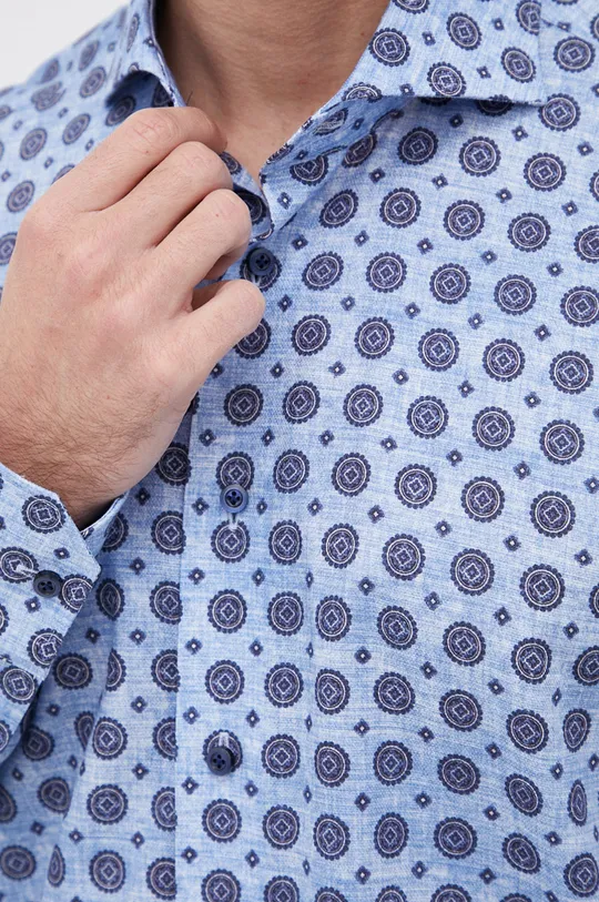 Βαμβακερό πουκάμισο Emanuel Berg μπλε