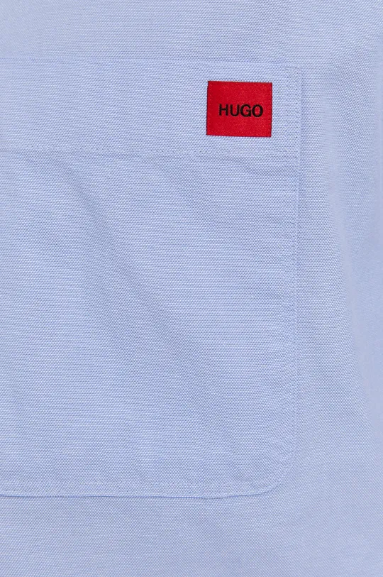 Βαμβακερό πουκάμισο Hugo μπλε