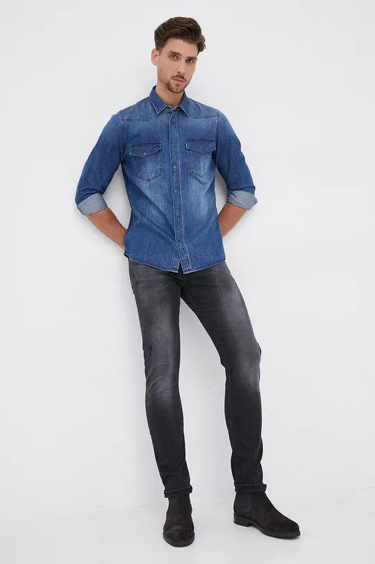 Hugo Koszula bawełniana jeansowa 50459614 100 % Bawełna