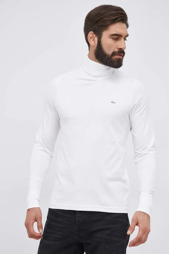 λευκό Βαμβακερό πουκάμισο με μακριά μανίκια Lacoste