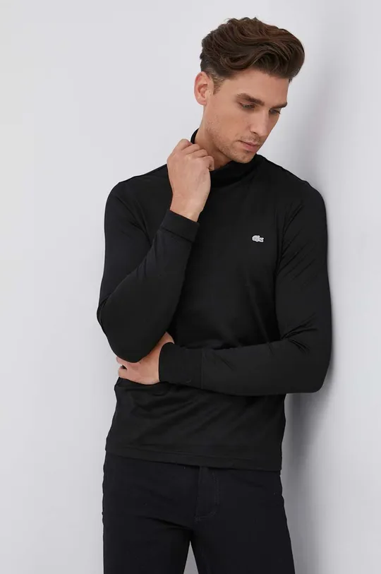 μαύρο Βαμβακερό πουκάμισο με μακριά μανίκια Lacoste Ανδρικά