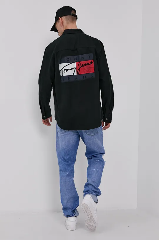 czarny Tommy Jeans Koszula bawełniana DM0DM11059.4890 Męski