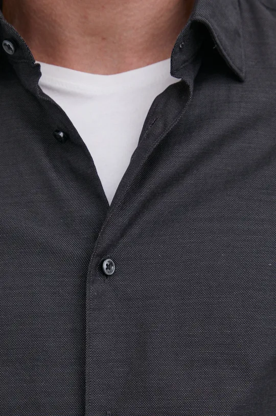 Boss - Bavlnená košeľa sivá