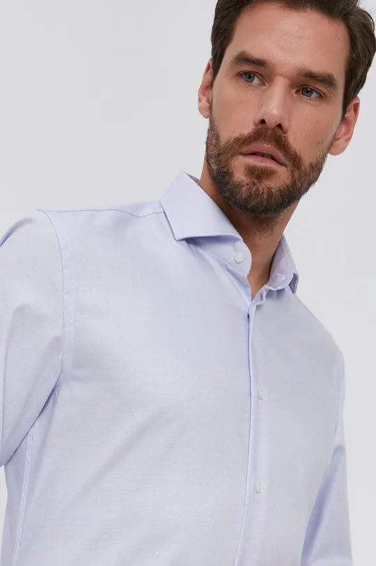 modrá Bavlnená košeľa Boss Pánsky