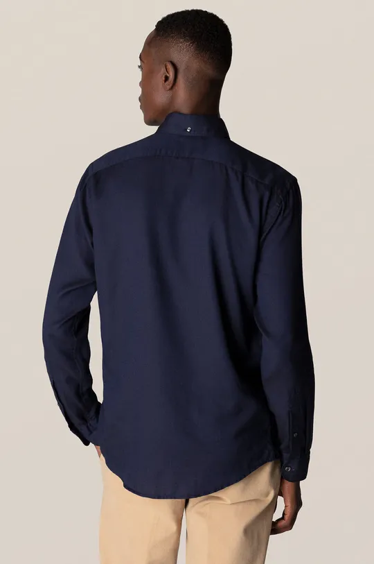 Βαμβακερό πουκάμισο Eton σκούρο μπλε