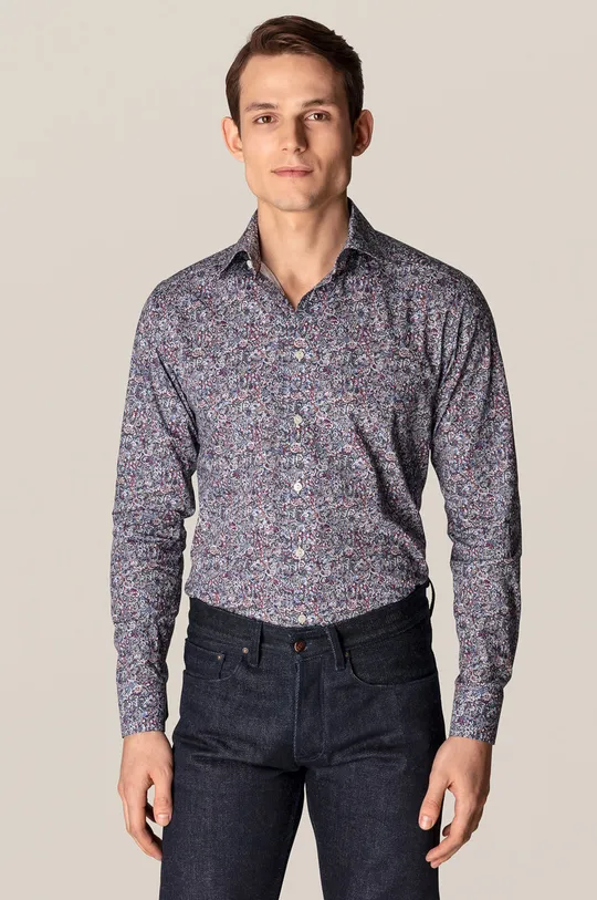 multicolore Eton camicia in cotone Uomo