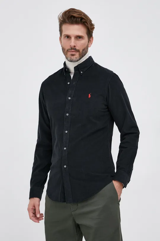 чёрный Вельветовая рубашка Polo Ralph Lauren Мужской