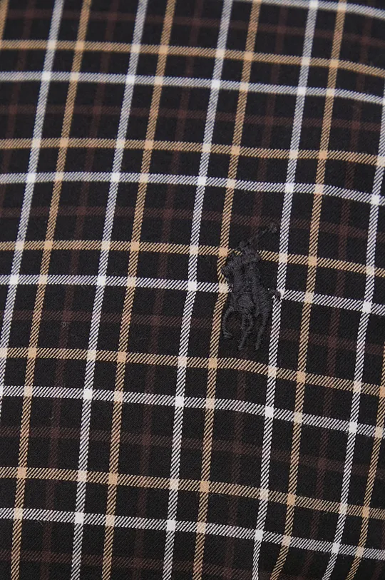 Βαμβακερό πουκάμισο Polo Ralph Lauren μαύρο