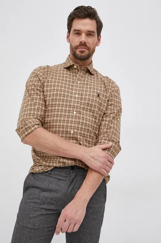 béžová Bavlnená košeľa Polo Ralph Lauren Pánsky