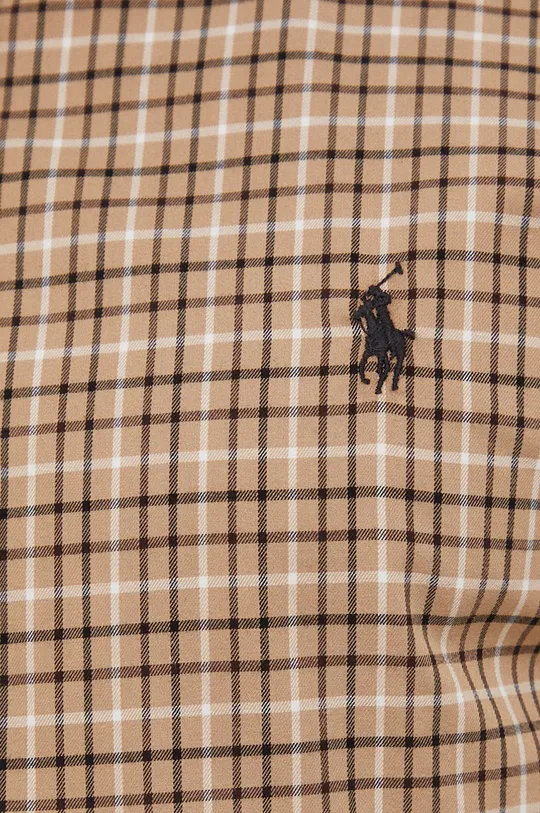 Хлопковая рубашка Polo Ralph Lauren бежевый
