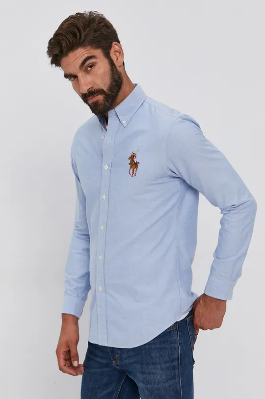 niebieski Polo Ralph Lauren Koszula bawełniana 710859259001 Męski